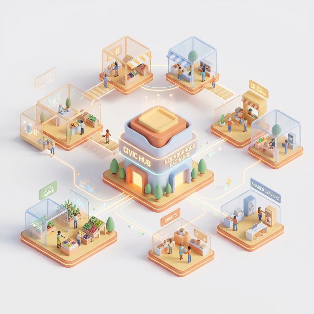 Visita Civic Economy Isometric Illustration